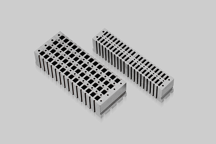 Custom 64-pin connector core mold inserts